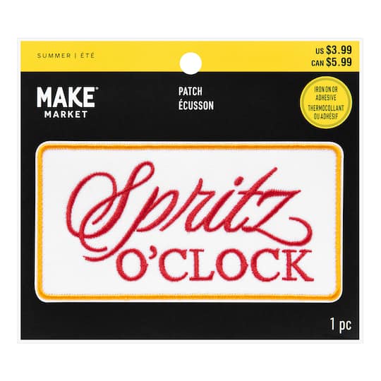 Summer Spritz O'Clock Iron-On & Adhesive Embroidered Patch by Make Market®